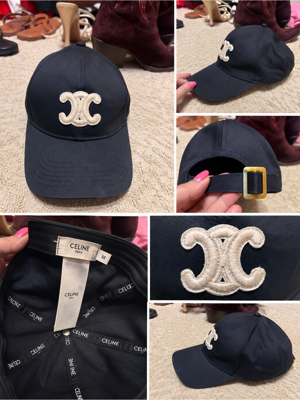 Celine Black Baseball Cap